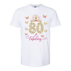 80 And Fabulous 80 Years Old Women 80th Birthday Softstyle CVC T-Shirt