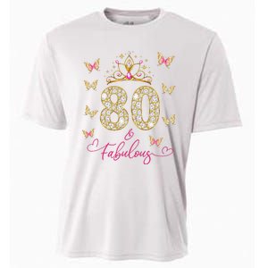 80 And Fabulous 80 Years Old Women 80th Birthday Cooling Performance Crew T-Shirt