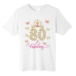 80 And Fabulous 80 Years Old Women 80th Birthday Tall Fusion ChromaSoft Performance T-Shirt