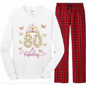 80 And Fabulous 80 Years Old Women 80th Birthday Long Sleeve Pajama Set