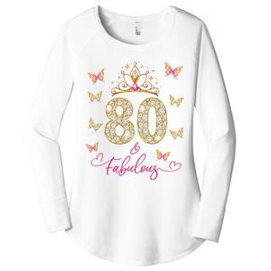 80 And Fabulous 80 Years Old Women 80th Birthday Women's Perfect Tri Tunic Long Sleeve Shirt