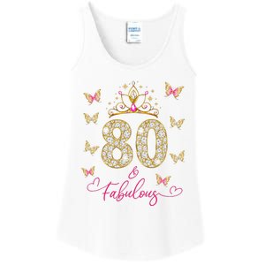 80 And Fabulous 80 Years Old Women 80th Birthday Ladies Essential Tank