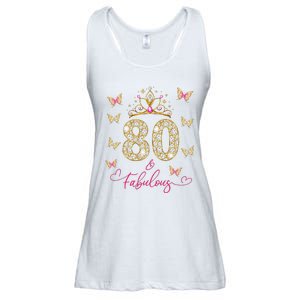 80 And Fabulous 80 Years Old Women 80th Birthday Ladies Essential Flowy Tank