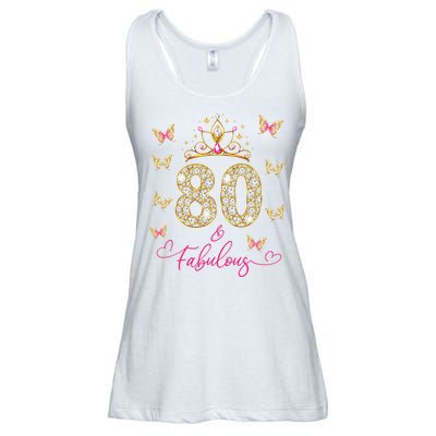 80 And Fabulous 80 Years Old Women 80th Birthday Ladies Essential Flowy Tank
