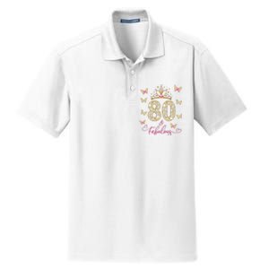 80 And Fabulous 80 Years Old Women 80th Birthday Dry Zone Grid Polo