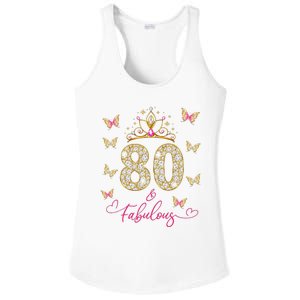 80 And Fabulous 80 Years Old Women 80th Birthday Ladies PosiCharge Competitor Racerback Tank