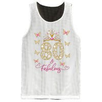 80 And Fabulous 80 Years Old Women 80th Birthday Mesh Reversible Basketball Jersey Tank