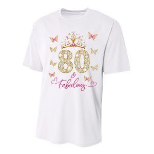 80 And Fabulous 80 Years Old Women 80th Birthday Performance Sprint T-Shirt