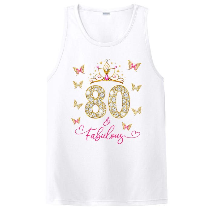 80 And Fabulous 80 Years Old Women 80th Birthday PosiCharge Competitor Tank