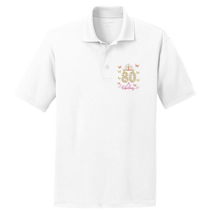 80 And Fabulous 80 Years Old Women 80th Birthday PosiCharge RacerMesh Polo