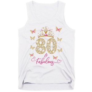 80 And Fabulous 80 Years Old Women 80th Birthday Tank Top