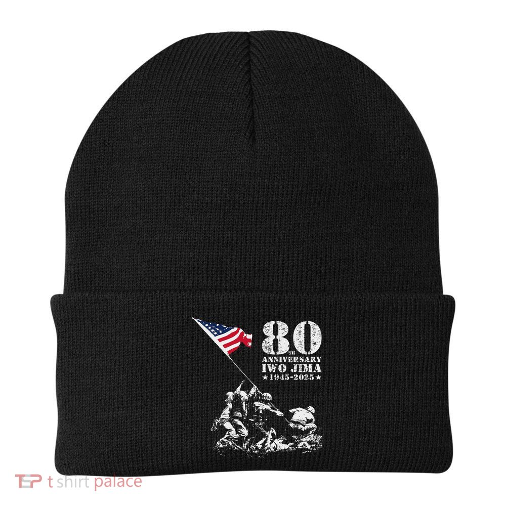 80th Anniversary Iwo Jima 1945 2025 Wwii Victory Veterans Knit Cap Winter Beanie