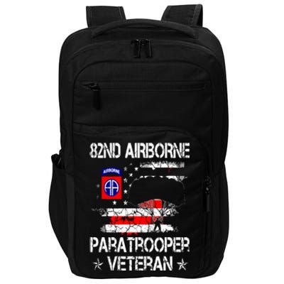 82nd Airborne Paratrooper Veteran Flag Veterans Day Impact Tech Backpack