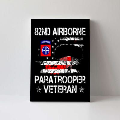 82nd Airborne Paratrooper Veteran Flag Veterans Day Canvas