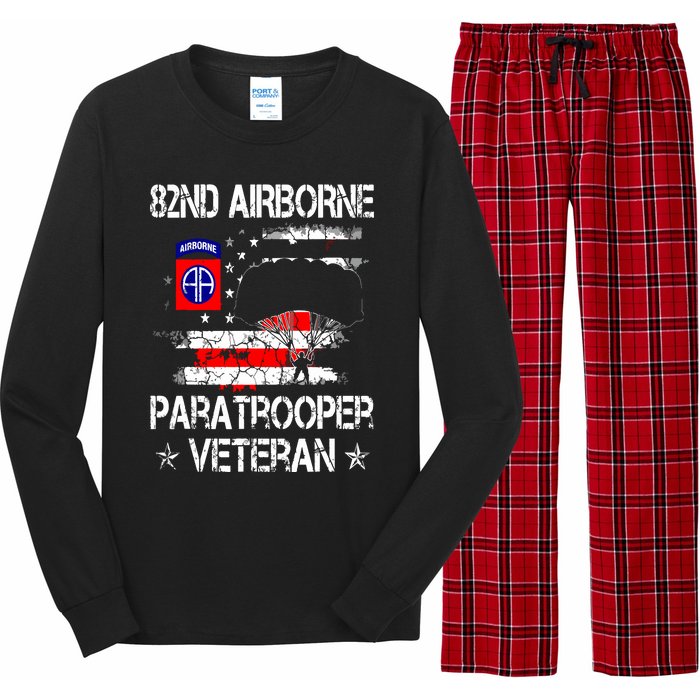 82nd Airborne Paratrooper Veteran Flag Veterans Day Long Sleeve Pajama Set