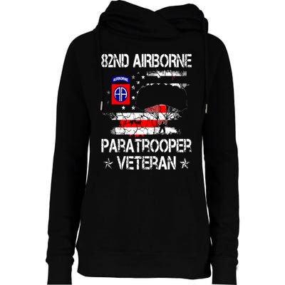 82nd Airborne Paratrooper Veteran Flag Veterans Day Womens Funnel Neck Pullover Hood