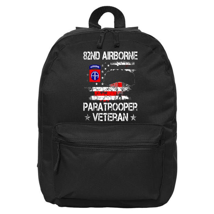 82nd Airborne Paratrooper Veteran Flag Veterans Day 16 in Basic Backpack