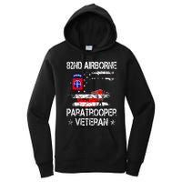 82nd Airborne Paratrooper Veteran Flag Veterans Day Women's Pullover Hoodie