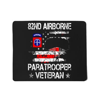 82nd Airborne Paratrooper Veteran Flag Veterans Day Mousepad