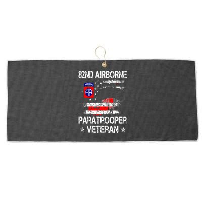 82nd Airborne Paratrooper Veteran Flag Veterans Day Large Microfiber Waffle Golf Towel