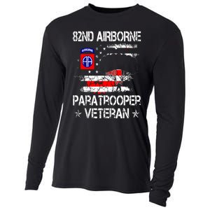 82nd Airborne Paratrooper Veteran Flag Veterans Day Cooling Performance Long Sleeve Crew