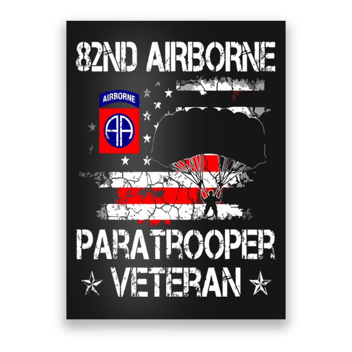 82nd Airborne Paratrooper Veteran Flag Veterans Day Poster