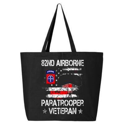 82nd Airborne Paratrooper Veteran Flag Veterans Day 25L Jumbo Tote