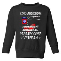 82nd Airborne Paratrooper Veteran Flag Veterans Day Toddler Sweatshirt