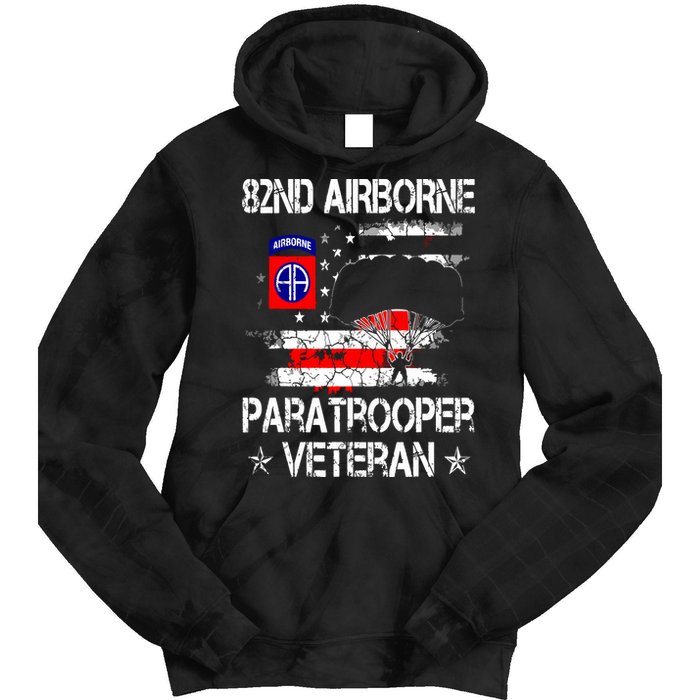 82nd Airborne Paratrooper Veteran Flag Veterans Day Tie Dye Hoodie