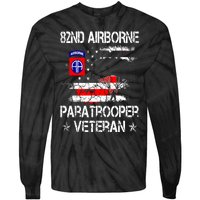 82nd Airborne Paratrooper Veteran Flag Veterans Day Tie-Dye Long Sleeve Shirt