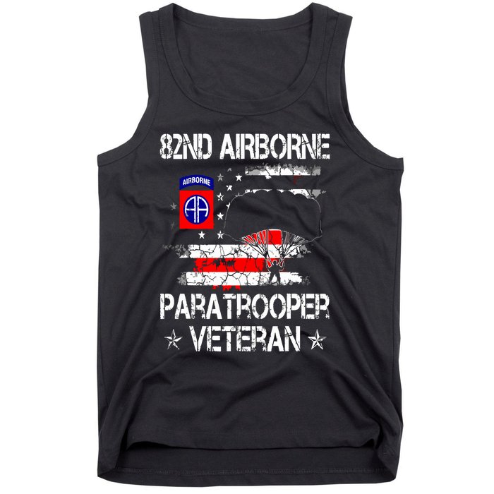 82nd Airborne Paratrooper Veteran Flag Veterans Day Tank Top