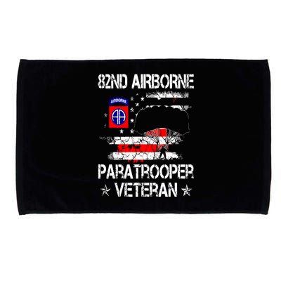 82nd Airborne Paratrooper Veteran Flag Veterans Day Microfiber Hand Towel