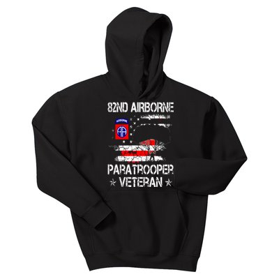 82nd Airborne Paratrooper Veteran Flag Veterans Day Kids Hoodie