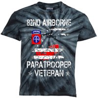 82nd Airborne Paratrooper Veteran Flag Veterans Day Kids Tie-Dye T-Shirt