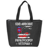 82nd Airborne Paratrooper Veteran Flag Veterans Day Zip Tote Bag