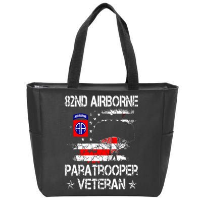 82nd Airborne Paratrooper Veteran Flag Veterans Day Zip Tote Bag