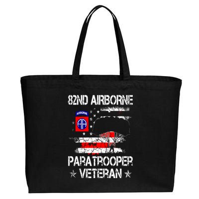 82nd Airborne Paratrooper Veteran Flag Veterans Day Cotton Canvas Jumbo Tote