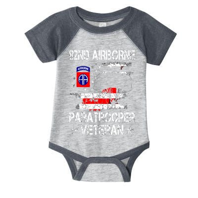 82nd Airborne Paratrooper Veteran Flag Veterans Day Infant Baby Jersey Bodysuit