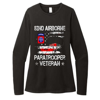 82nd Airborne Paratrooper Veteran Flag, Veterans Day Womens CVC Long Sleeve Shirt