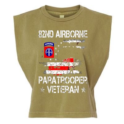 82nd Airborne Paratrooper Veteran Flag, Veterans Day Garment-Dyed Women's Muscle Tee