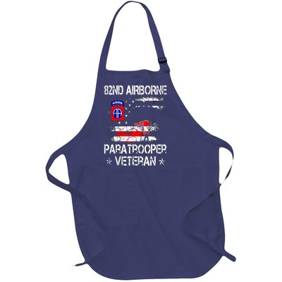 82nd Airborne Paratrooper Veteran Flag, Veterans Day Full-Length Apron With Pockets