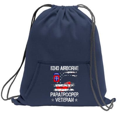 82nd Airborne Paratrooper Veteran Flag, Veterans Day Sweatshirt Cinch Pack Bag