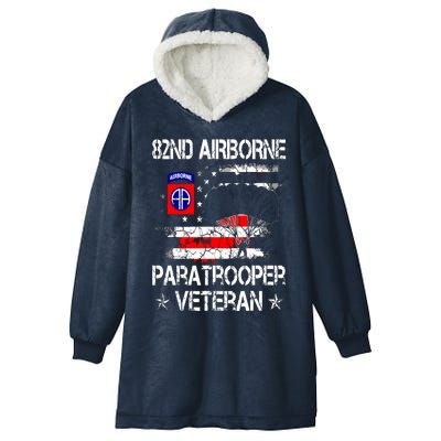 82nd Airborne Paratrooper Veteran Flag, Veterans Day Hooded Wearable Blanket