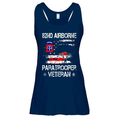 82nd Airborne Paratrooper Veteran Flag, Veterans Day Ladies Essential Flowy Tank