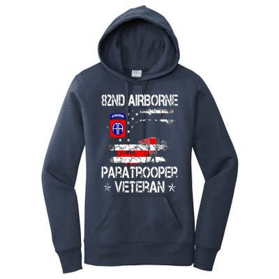 82nd Airborne Paratrooper Veteran Flag, Veterans Day Women's Pullover Hoodie