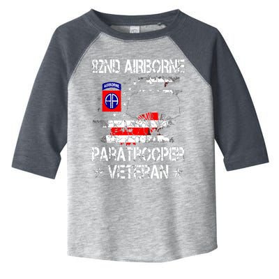 82nd Airborne Paratrooper Veteran Flag, Veterans Day Toddler Fine Jersey T-Shirt