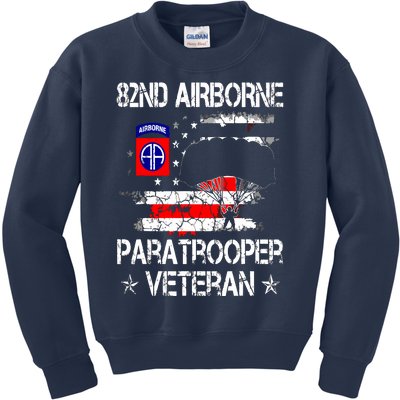 82nd Airborne Paratrooper Veteran Flag, Veterans Day Kids Sweatshirt