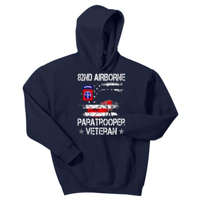 82nd Airborne Paratrooper Veteran Flag, Veterans Day Kids Hoodie