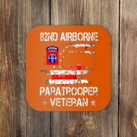 82nd Airborne Paratrooper Veteran Flag, Veterans Day Coaster