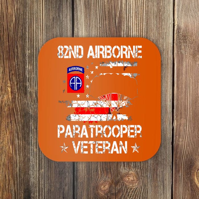 82nd Airborne Paratrooper Veteran Flag, Veterans Day Coaster